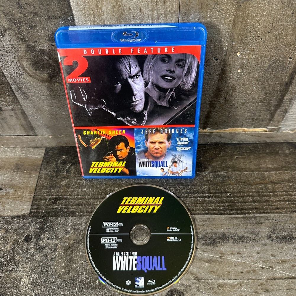 Terminal Velocity & White Squall Double Blu-ray Charlie Sheen Jeff Bridges